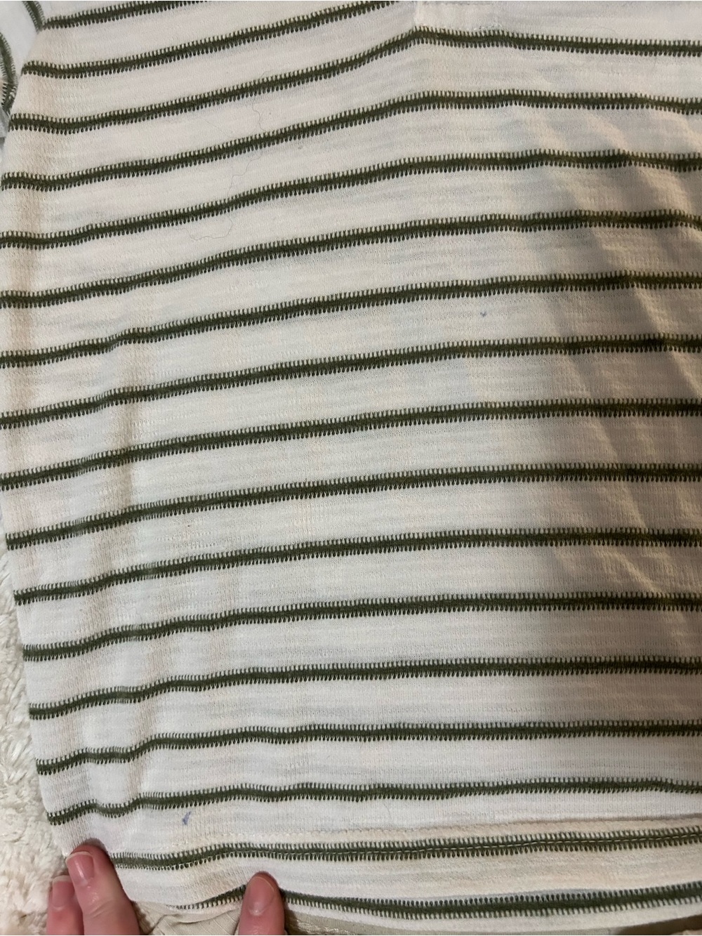 Boys size 6 Olive Green striped shirt and shorts - Picture 5 of 5